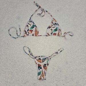 Tropical Print Bikini Set